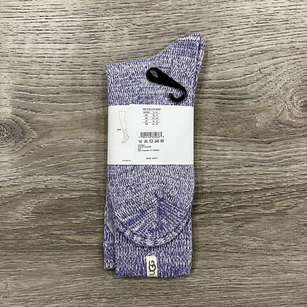 UGG Rib Knit Slouchy Crew Sock (Violet Bloom) - Picture 3 of 4